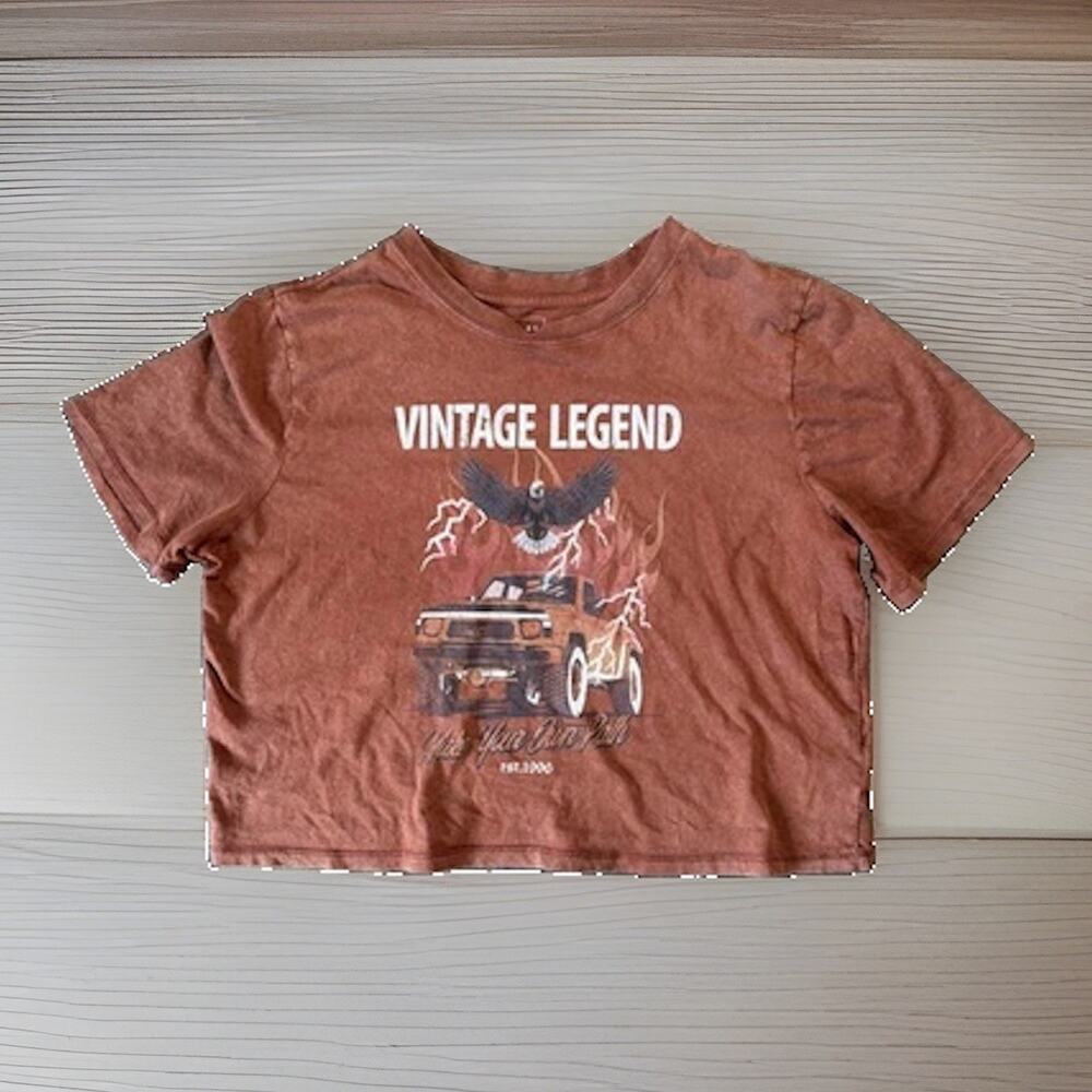 Cleo + Wolf Sz M Vintage Legend Truck Eagle Acid Wash Graphic Tee Western Grunge